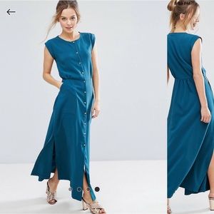 Closet London Button Front Maxi Dress